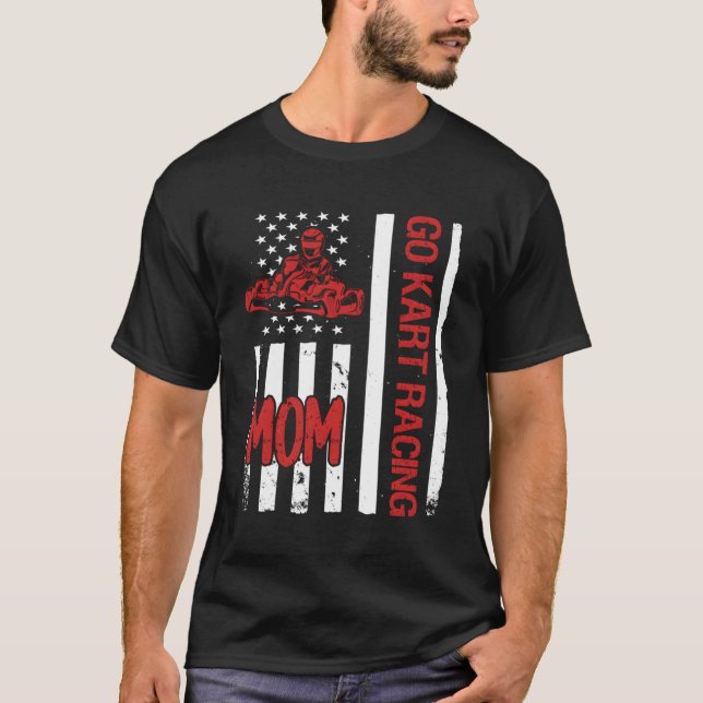 Go K Racing Mum Usa Flag T-Shirt (Front)