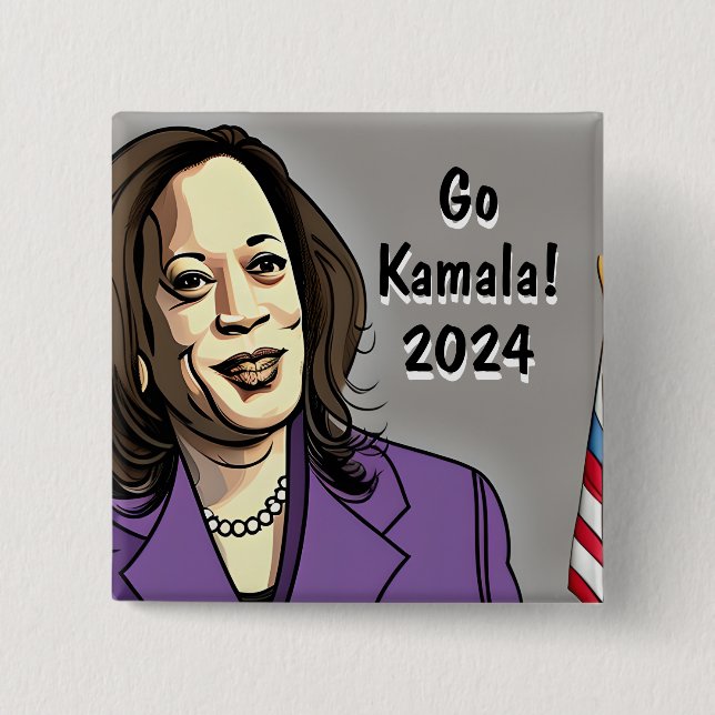 Go Kamala 2024 US Presidential Election 15 Cm Square Badge (Front)