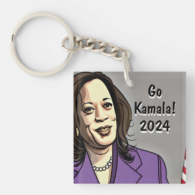 Go Kamala 2024 US Presidential Election Key Ring (Front)