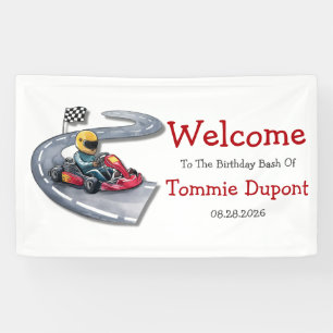Go-Kart Birthday Bash Welcome Sign Banner