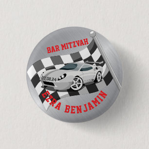 Go-kart Car Racing Bar Mitzvah 3 Cm Round Badge
