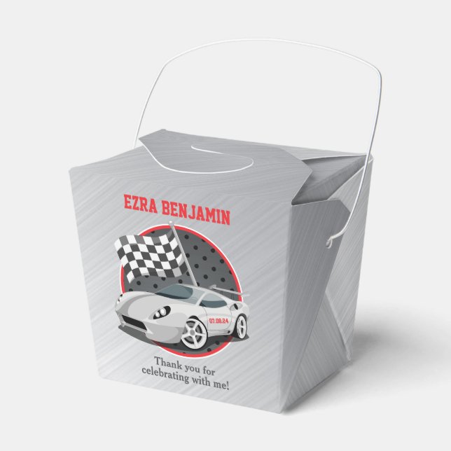 Go-Kart Car Racing Bar Mitzvah Favour Box (Front Side)