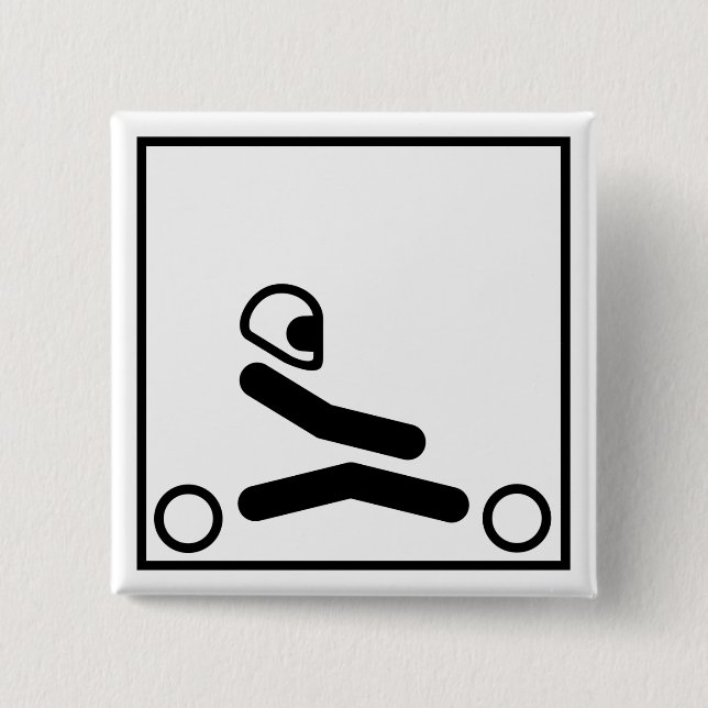 Go Kart Figure 15 Cm Square Badge (Front)