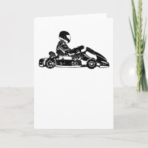 Go-kart Kart Racing Driver Karting Retro Gift Card