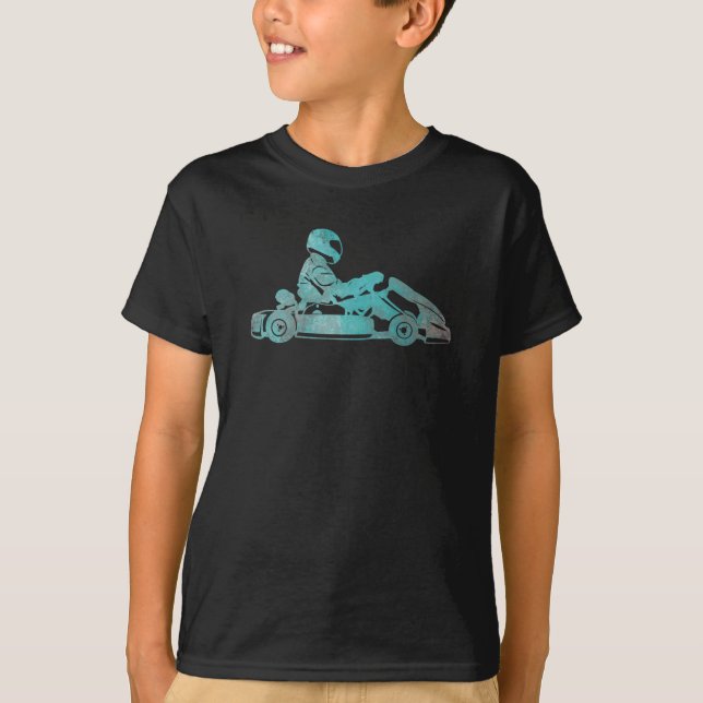 Go-kart Kart Racing Driver Karting Retro Gift T-Shirt (Front)