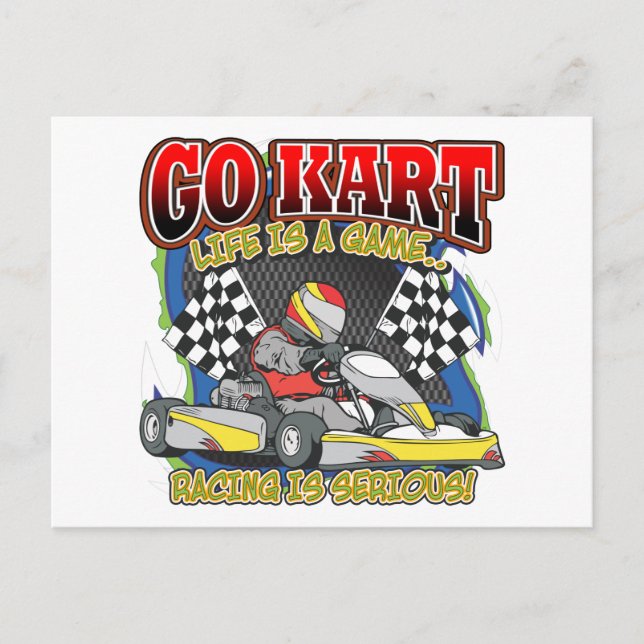 Go Kart Life Postcard (Front)
