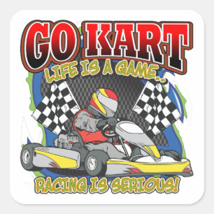 Go Kart Life Square Sticker