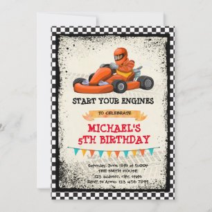 Go kart party invitation