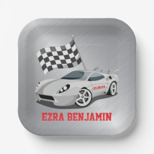 Go-Kart Race Car Racing Bar Mitzvah Paper Plate