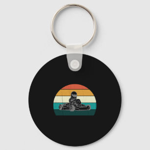 Go kart racer_ cool vintage karting_motor racer key ring