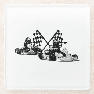 Go Kart Racers   Glass Coaster