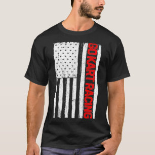 Go Kart Racing American Flag USA Patriotic Go Kart T-Shirt