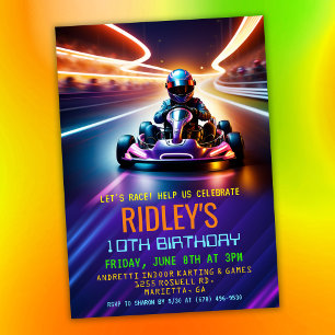 Go Kart Racing Birthday Invitation