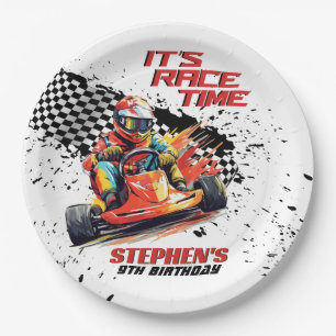 Go Kart Racing Birthday Party Paper Plate