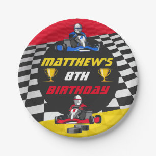 Go Kart Racing Car Birthday Party Paper Plate