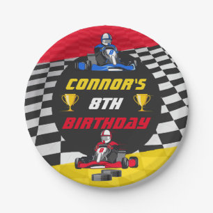 Go Kart Racing Car Birthday Party Paper Plate