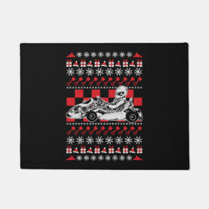 Go Kart Racing Christmas Doormat
