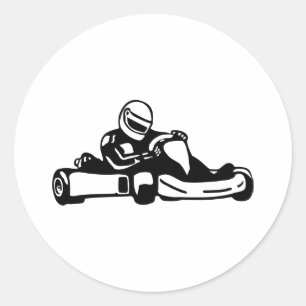 Go Kart Racing Classic Round Sticker