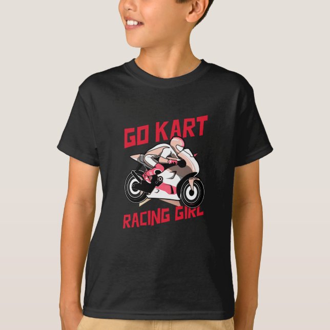 Go Kart Racing Girl T-Shirt (Front)