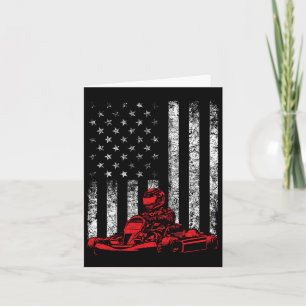 Go Kart Racing - Go Karting Usa American Flag Race Card