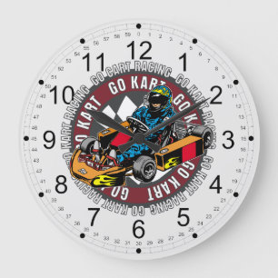 Go Kart Racing Large Clock