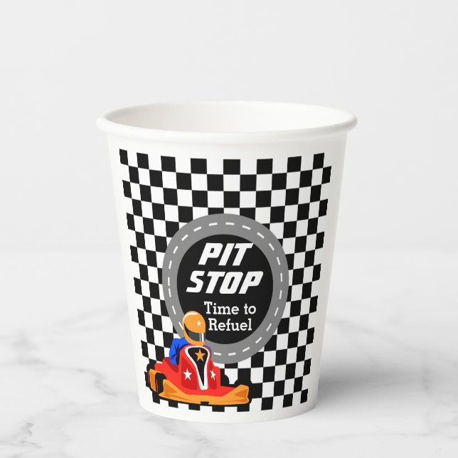 Go Kart time to refuel Paper cup (Front)