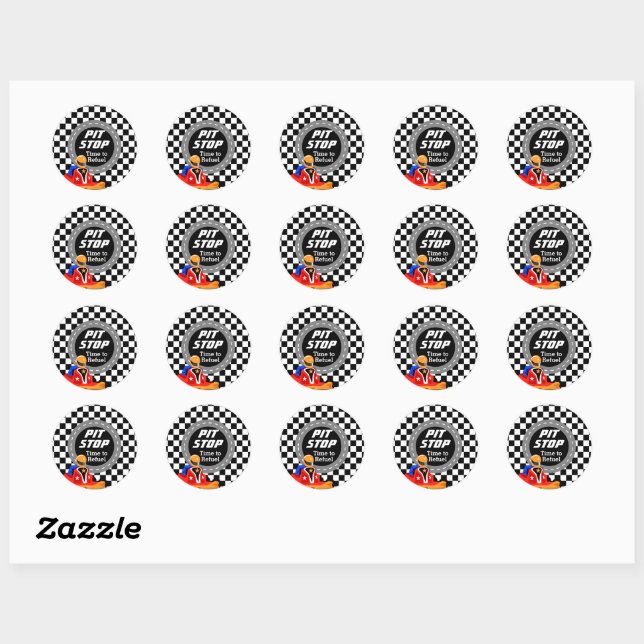 Go Kart time to refuel round sticker (Sheet)
