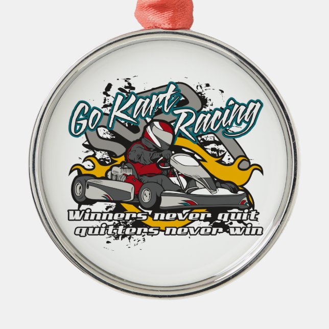 Go Kart Winners Metal Tree Decoration (Front)