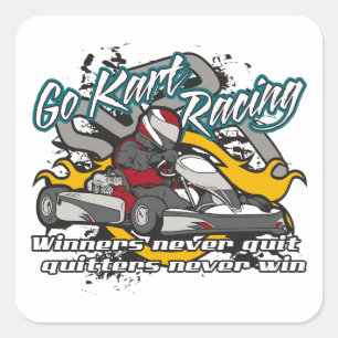 Go Kart Winners Square Sticker