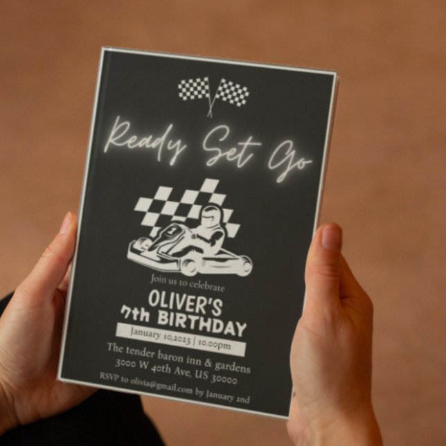 Go karting, racing car boy birthday invitation (Creator Uploaded)