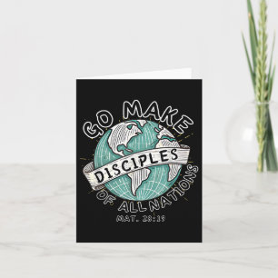 Go Make Disciples Of All Nations Retro World Map C Card