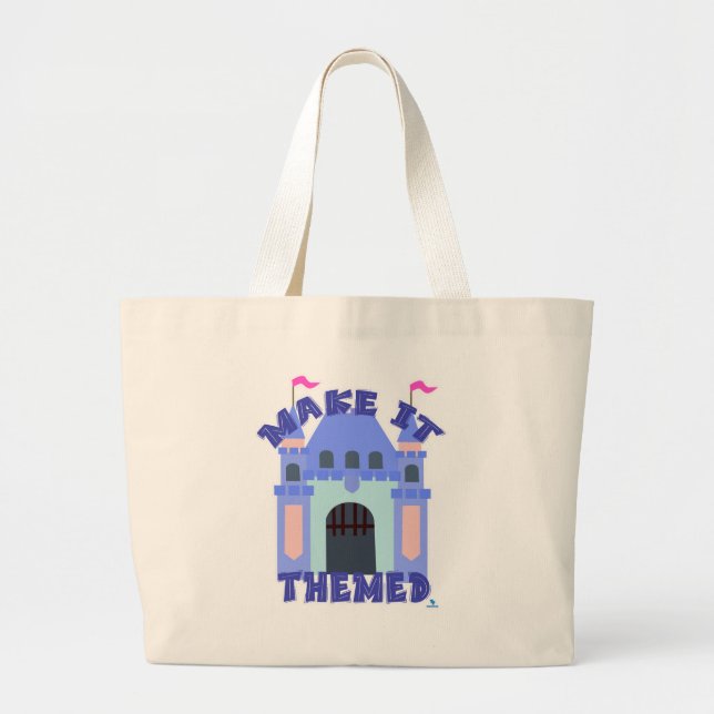 Go Make It Themed Castle Park Fun  Large Tote Bag (Front)