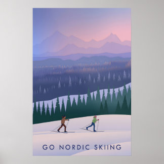 Go Nordic Skiing Travel Poster