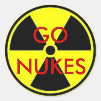 GO NUKES CLASSIC ROUND STICKER