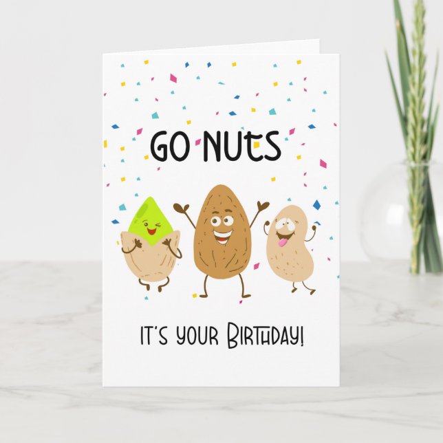 go nuts birthday card best friend son wife husband (Front)