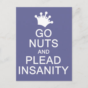 GO NUTS custom colour postcard