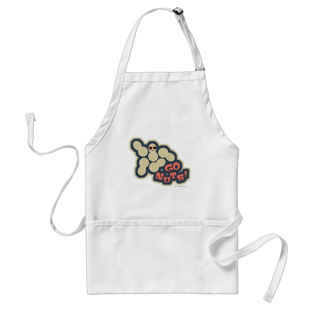 Go Nuts Funny Snack Food Design Motto Logo Standard Apron (Front)