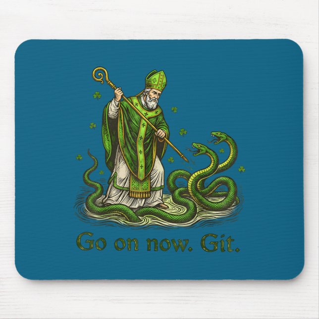 Go on git st patricks day irish funny saint patric mouse pad (Front)