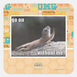 Go on withouth me square sticker