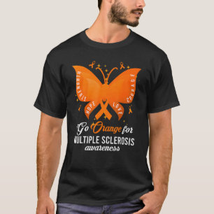 Go Orange Multiple Sclerosis Awareness Ms Butterfl T-Shirt