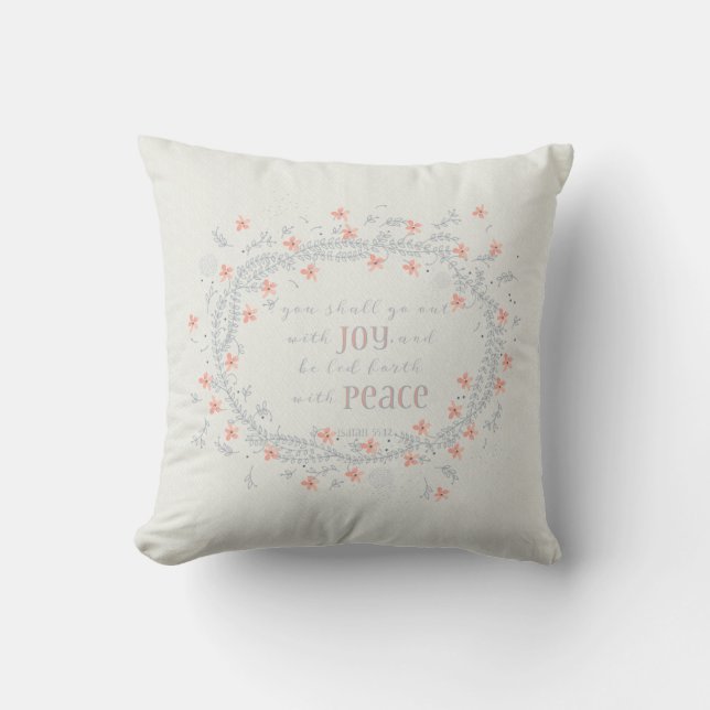 Go Out with Joy - Isaiah 55:12 Cushion (Front)