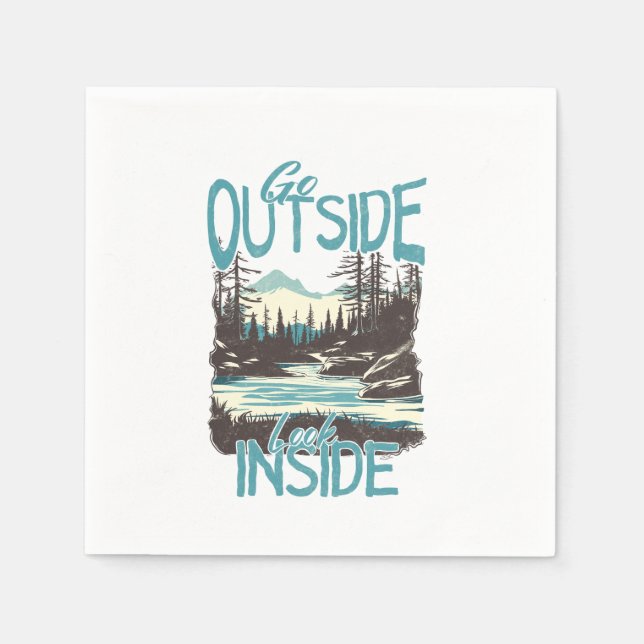 Go Outside, Look Inside – Nature Adventure Napkin (Front)