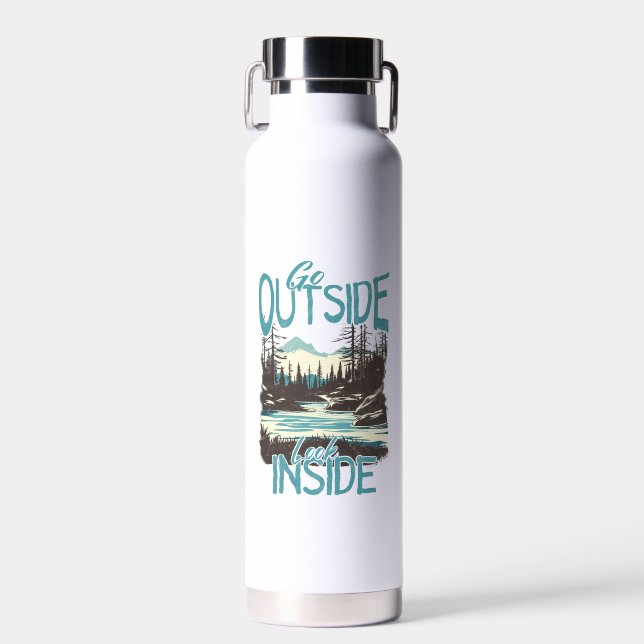 Go Outside, Look Inside – Nature Adventure Water Bottle (Front)