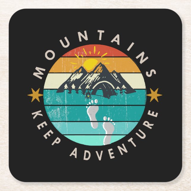 Go Outside Outdoor Keep adventure Square Paper Coaster (Front)