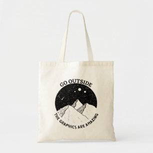 go outside the graphics are amazing vintage nature tote bag