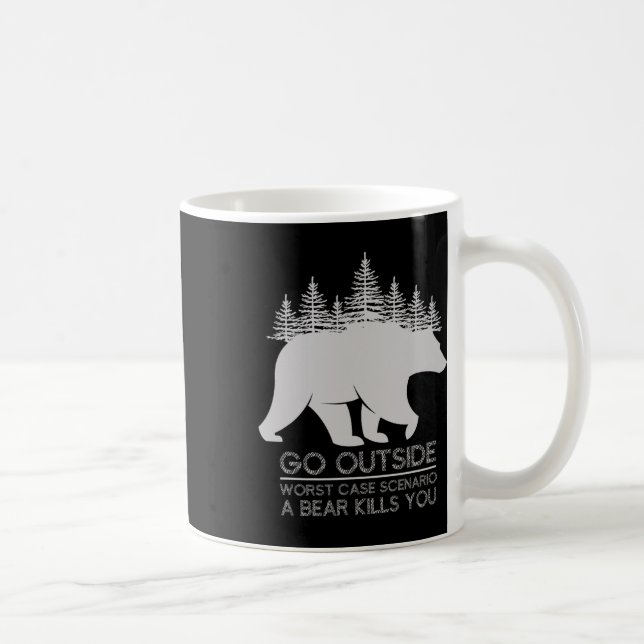 Go Outside Worst Case Scenario A Bear Kills You Ca Coffee Mug (Right)