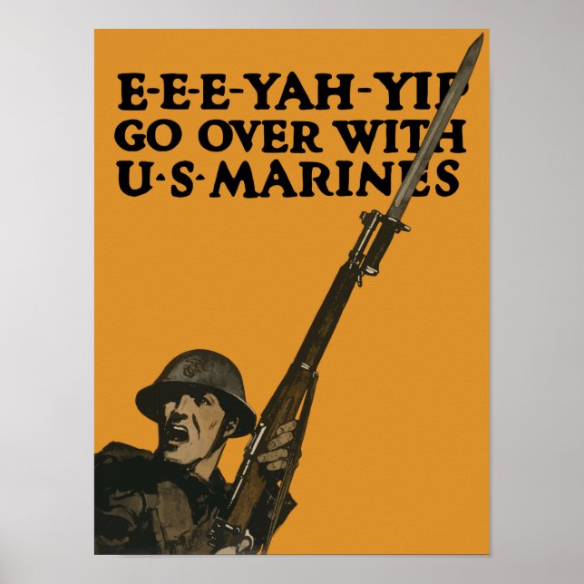 Go Over With Marines -- WWI Poster (Front)