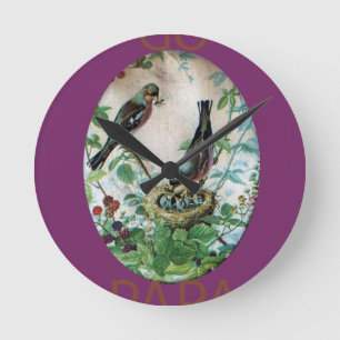 Go Papa Time simple basic needs Customise Product Round Clock