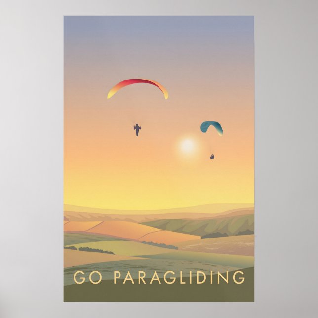 Go Paragliding Travel Poster (Front)