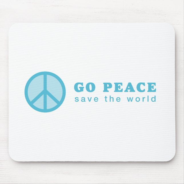 Go Peace (Blue) Mouse Pad (Front)
